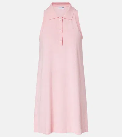Hunza G Logo Cotton Terry Polo Dress In Pink