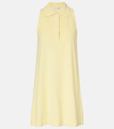 Hunza G Logo Cotton Terry Polo Dress In Yellow
