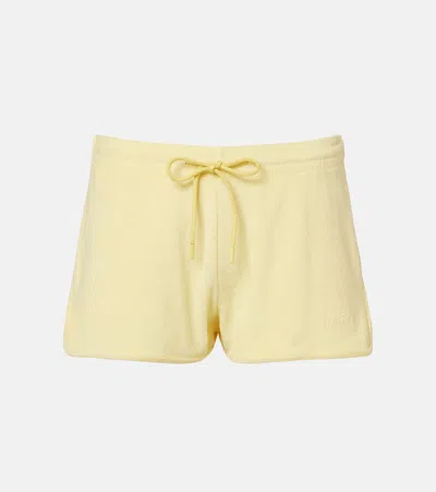Hunza G Logo Cotton Terry Shorts In Yellow