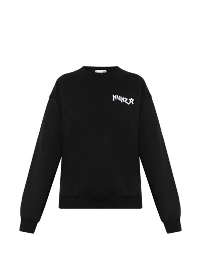 Hunza G Logo-embroidered Sweatshirt In Black