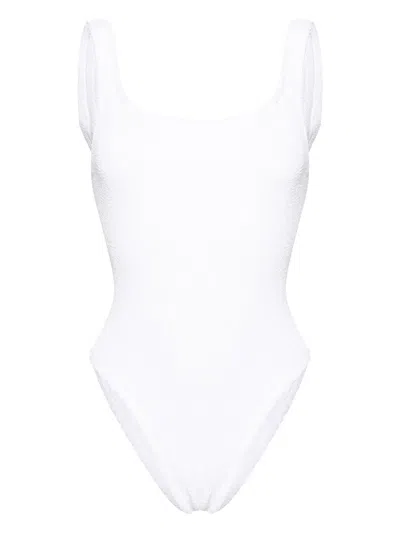 Hunza G Low-back Textured Swimsuit In White