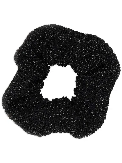 Hunza G Lurex Lycra Scrunchie In Black