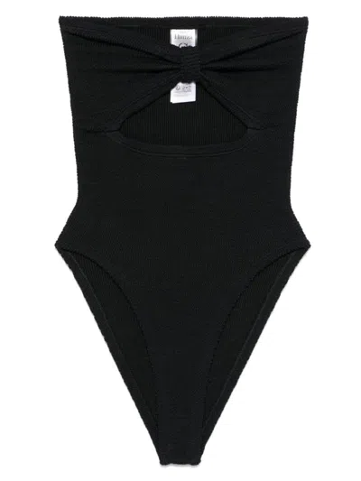 Hunza G Mare Nero High-waisted Swimwear With Twist Detail In Black