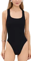 Hunza G Square One-piece Swimsuit In Black In Black