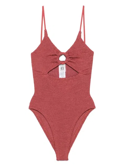 HUNZA G METALLIC-THREADING SWIMSUIT