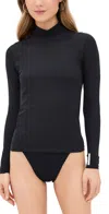 Hunza G Miley Swim Top Upf Rash Guard Black In Black
