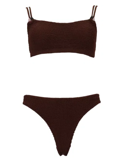 Hunza G Mini Metallic Swimwear For Women In Brown