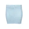 Hunza G Mini Skirt Crinkle Baby Blue In Blue