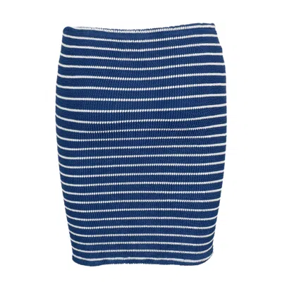Hunza G Mini Skirt Navy/white In Blue