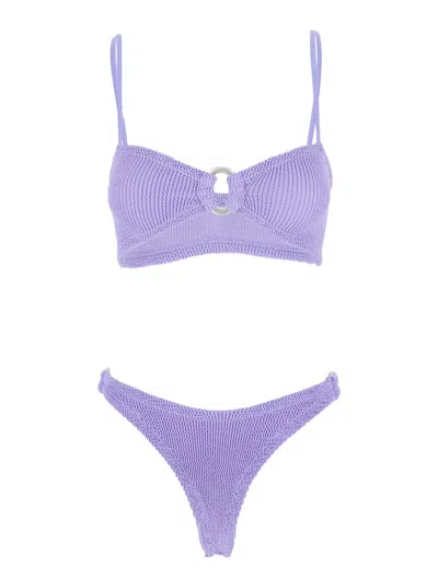 Hunza G Misty Bikini Pearly Hoop In Purple