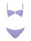 Hunza G Misty Bikini With Pearl Circle Lilac In Blue