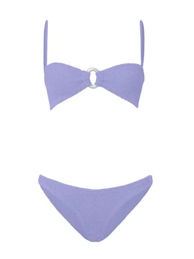HUNZA G HUNZA G MISTY BIKINI WITH PEARL CIRCLE LILAC