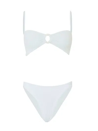 Hunza G Misty Bikini With White Pearl Circle