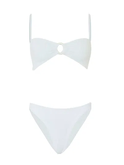 Hunza G Misty Bikini With White Pearl Circle