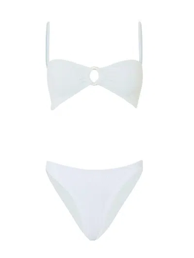 Hunza G Misty Bikini With White Pearl Circle