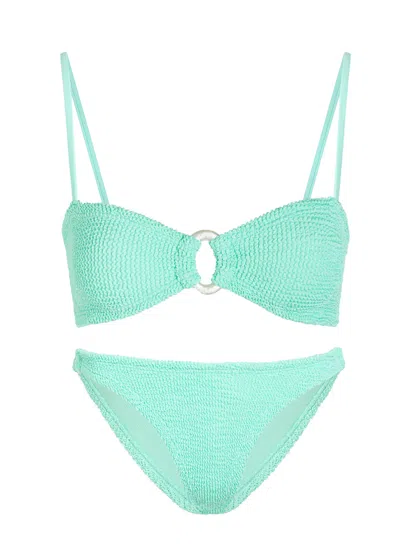 Hunza G Misty Seersucker Bikini In Green