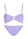 Hunza G Misty Seersucker Bikini In Purple
