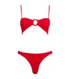 Hunza G Misty Tonal Hoop Bikini In Red