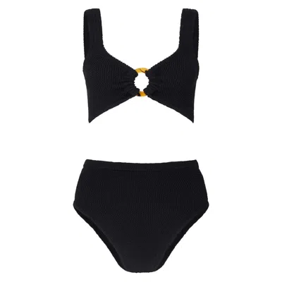 Hunza G Nadine Seersucker Bikini In Blue