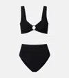Hunza G Womens Black Nadine Seersucker Bikini Set