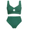 Hunza G Nadine Bikini Metallic Forest Green In Green