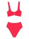 Hunza G Nadine Crinkle-texture Bikini In Red
