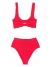 Hunza G Nadine Crinkle-texture Bikini In Red