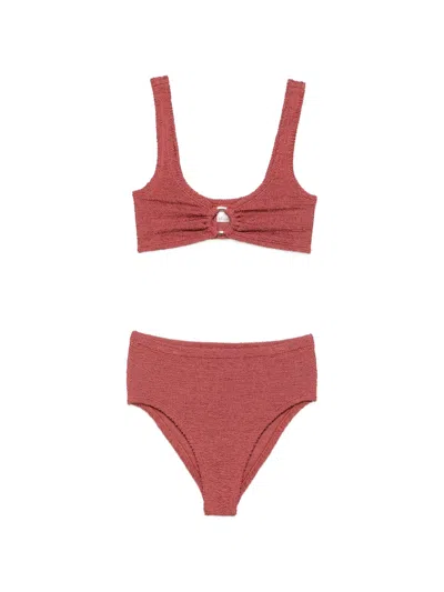 Hunza G Nadine Crinkled Bikini In Brown