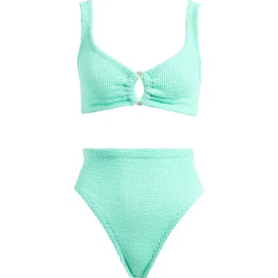 Hunza G Nadine O-ring Two-piece Swimsuit In Green