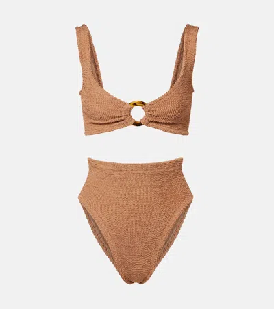 Hunza G Nadine Ring-detail Bikini In Brown