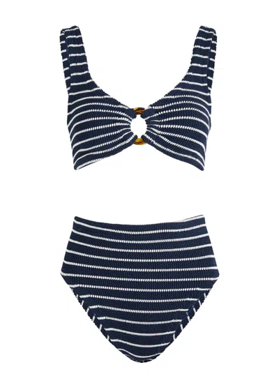 HUNZA G HUNZA G NADINE STRIPED SEERSUCKER BIKINI