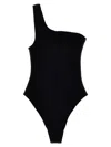 Hunza G Nancy One-shoulder Crinkle One-piece Swimsuit In Black
