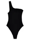 Hunza G Nancy One-shoulder Crinkle One-piece Swimsuit In Black