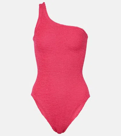 Hunza G Nancy One-shoulder Swimsuit In Red