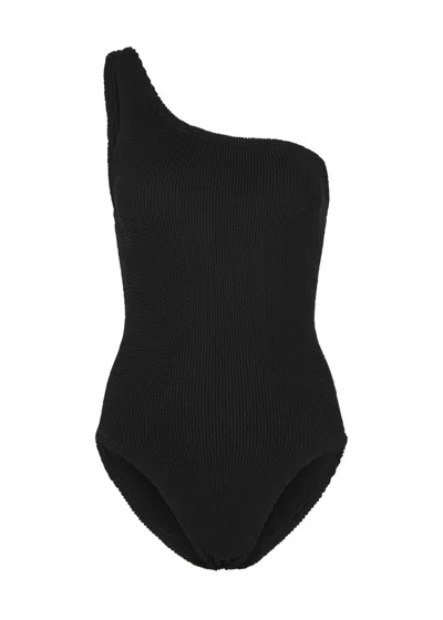 Hunza G Nancy Seersucker Swimsuit In Black