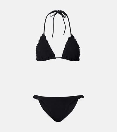Hunza G Naomi Ruffled Bikini In Black