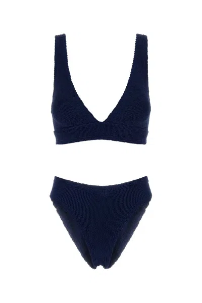 Hunza G Navy Blue Stretch Nylon Angel Bikini