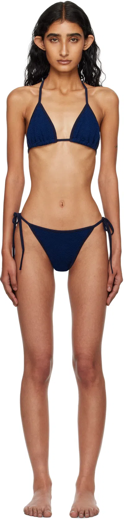 Hunza G Navy Gina Bikini In Blue