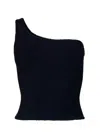 Hunza G Neoma Top In Black | One Size Fits All | Flattering Body Shaping Crinkle Fabric | Medium Bust Suppor In Blue