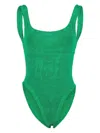 Shop Hunza G Nile Swimsuit In Green
