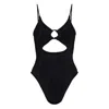 Hunza G Crystal Swimsuit With Fabric Covered Hoops In Black