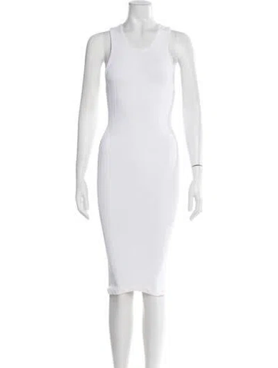Pre-owned Hunza G Nylon Midi Length Dress In White