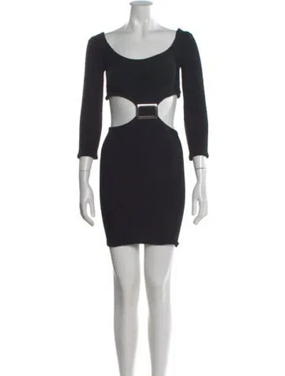 Pre-owned Hunza G Nylon Mini Dress In Black