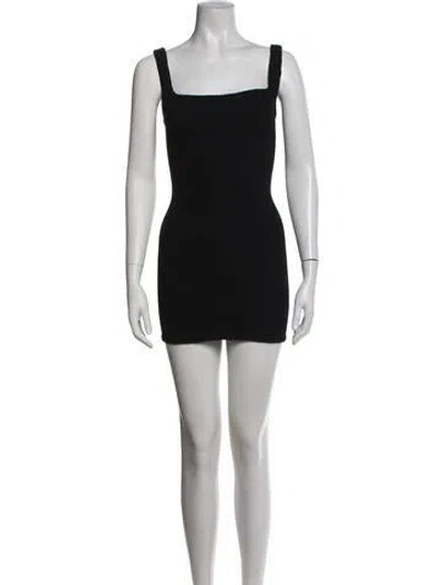 Pre-owned Hunza G Nylon Mini Dress In Black