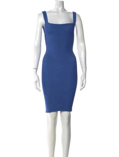 Pre-owned Hunza G Nylon Mini Dress In Blue