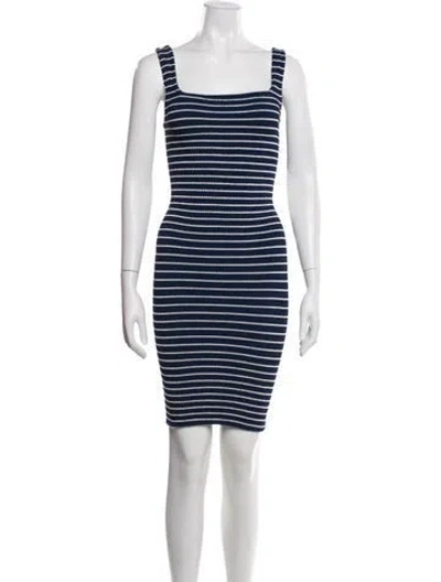 Pre-owned Hunza G Nylon Mini Dress In Blue