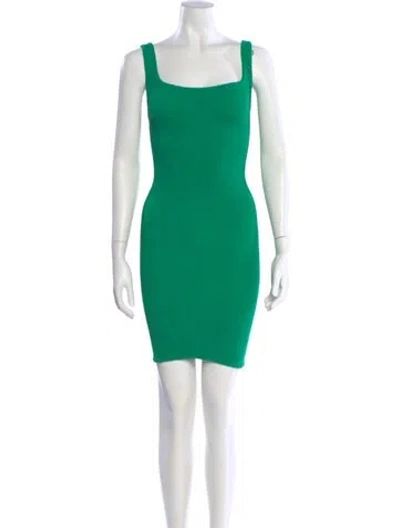Pre-owned Hunza G Nylon Mini Dress In Green