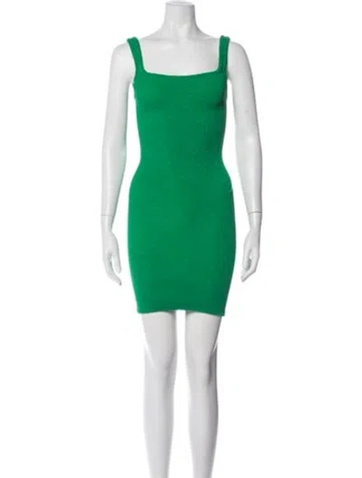 Pre-owned Hunza G Nylon Mini Dress In Green