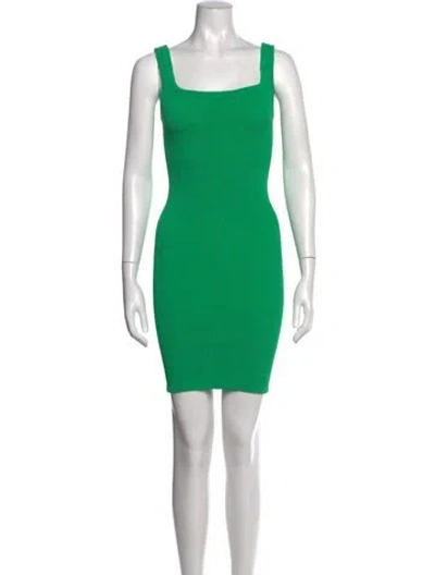 Pre-owned Hunza G Nylon Mini Dress In Green