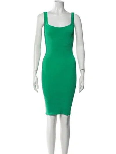 Pre-owned Hunza G Nylon Mini Dress In Green